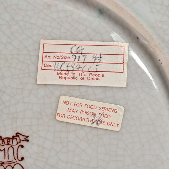 Vtg United Wilson 1897 Hand Painted Decorative 10 Inch Plate Pierced Rim Fruit - Picture 7 of 10